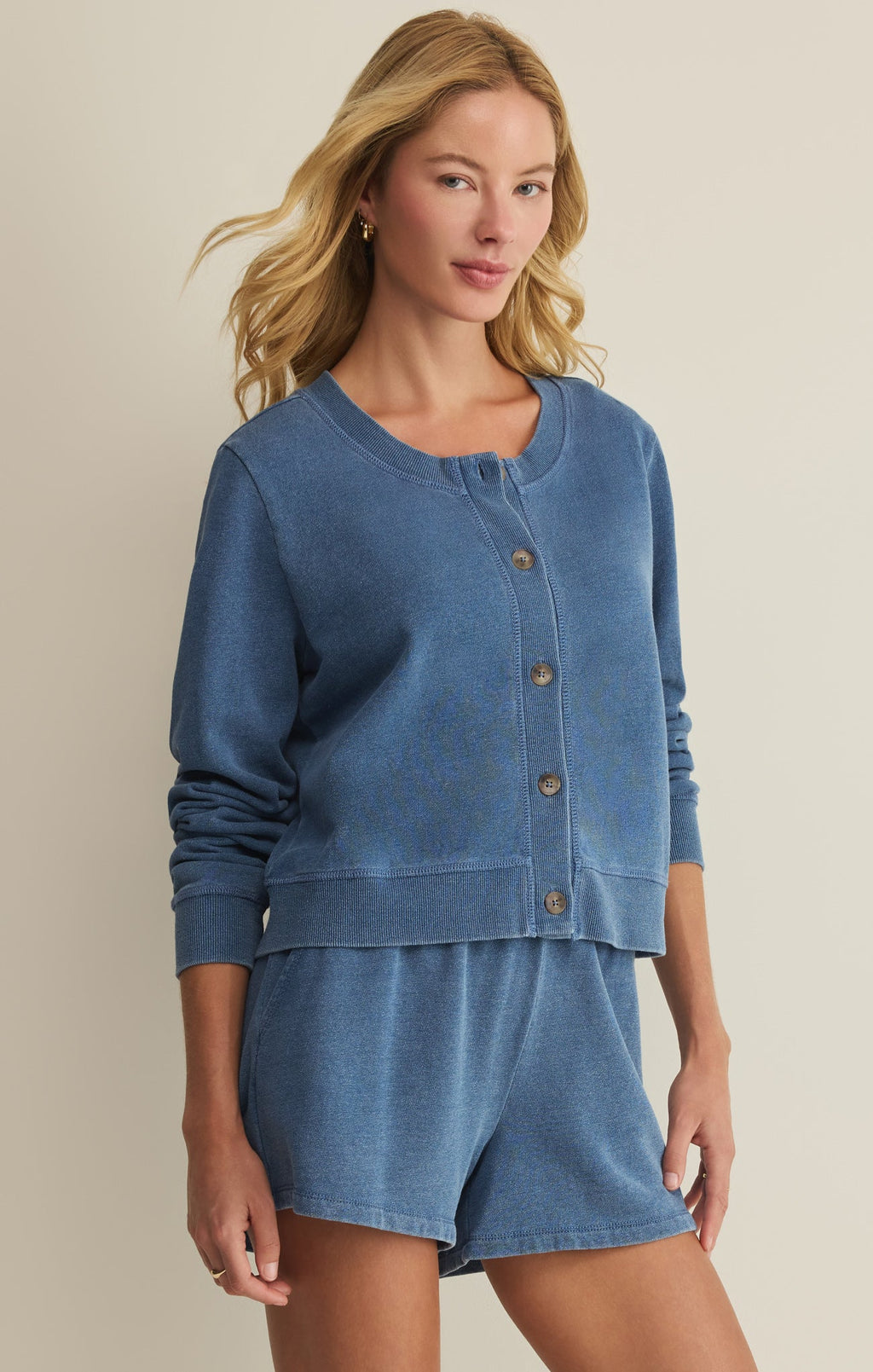 Daily Knit Denim Cardigan