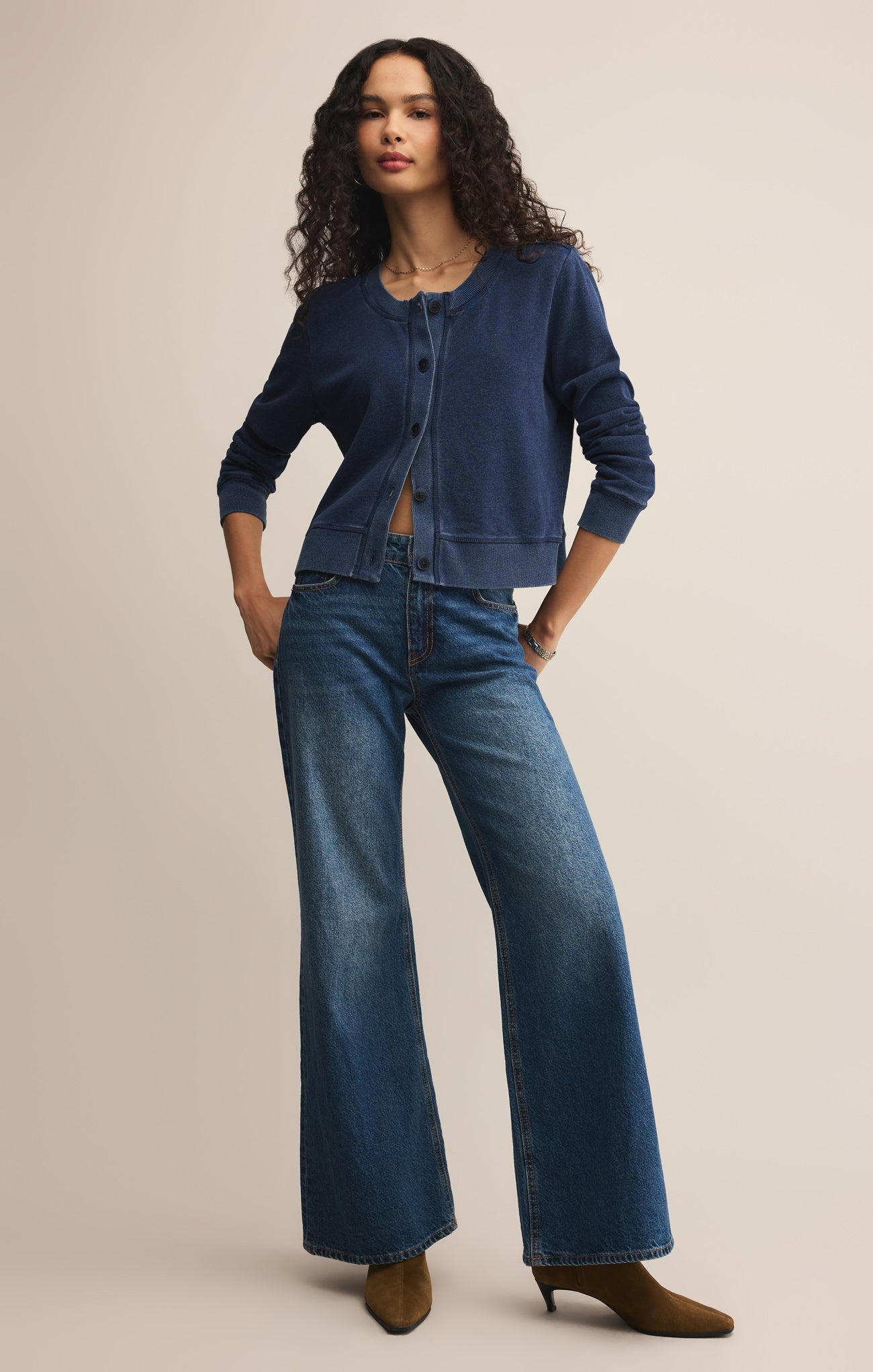 Daily Knit Denim Cardigan