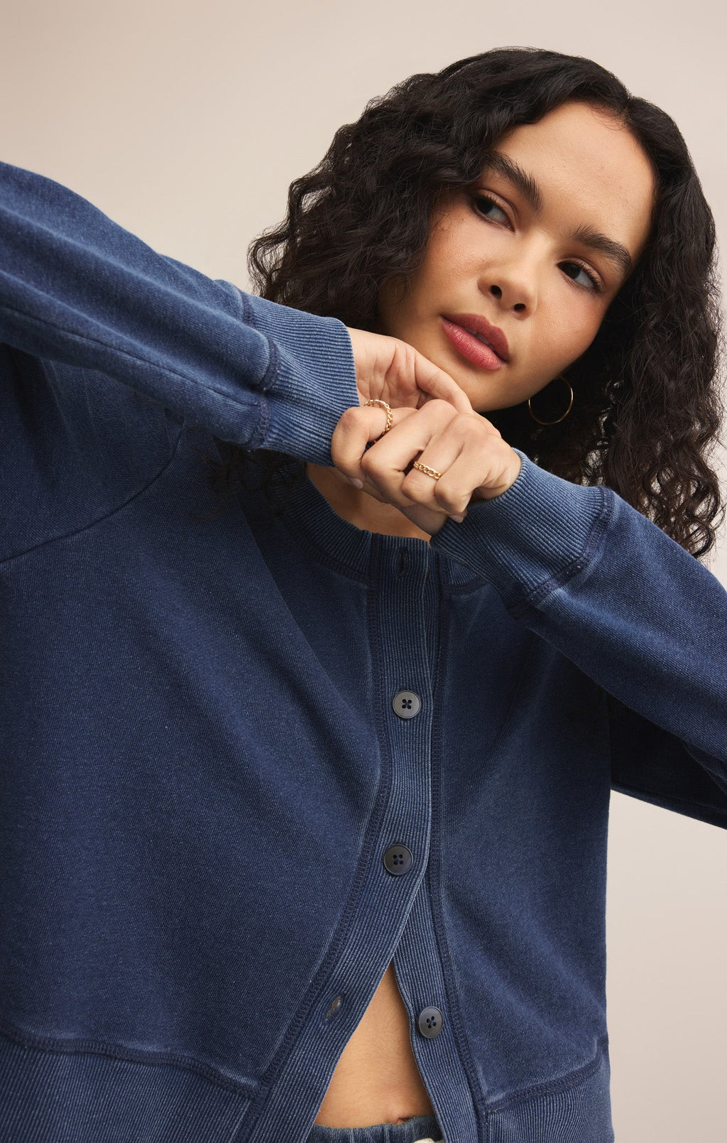 Daily Knit Denim Cardigan