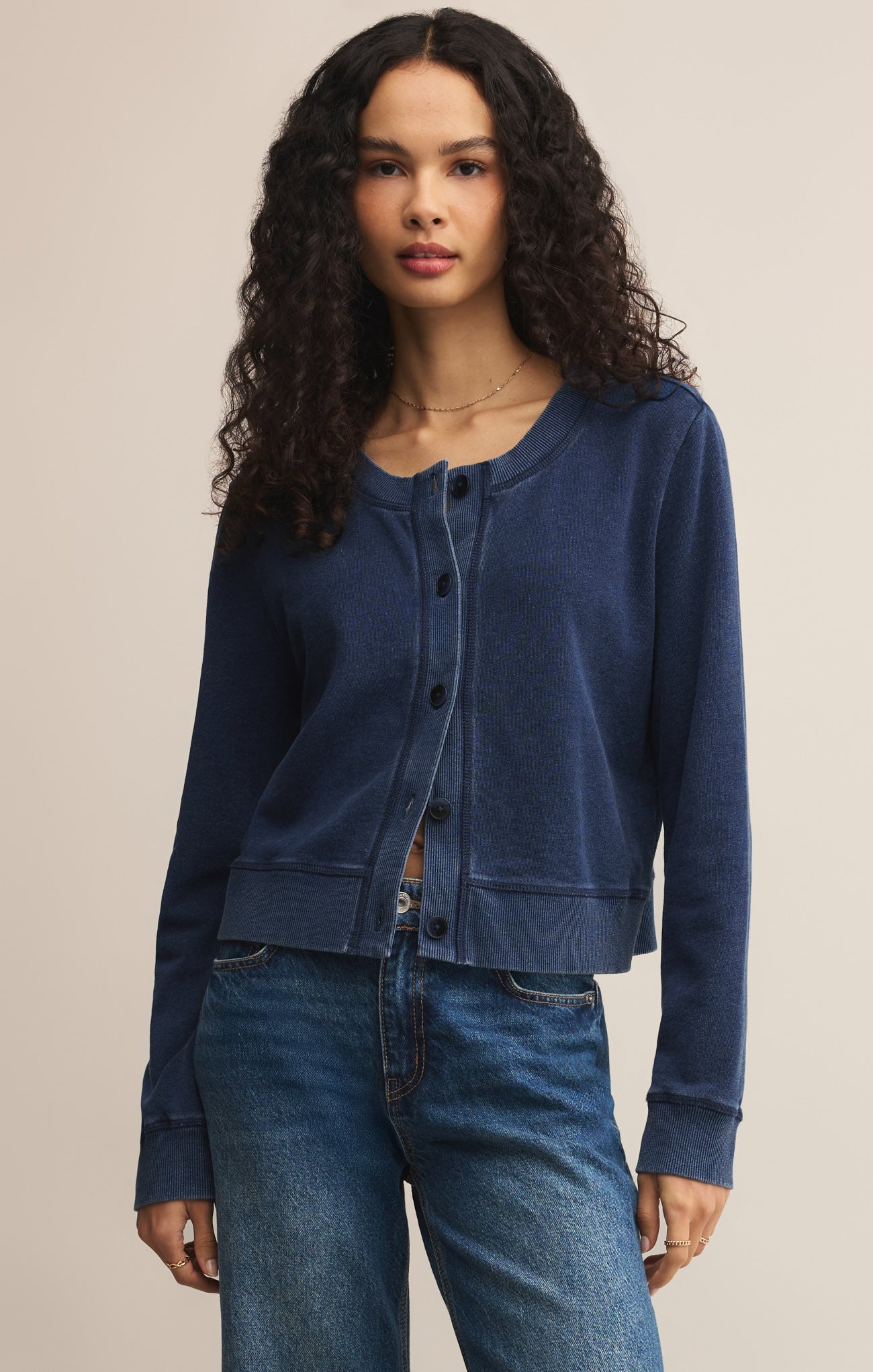 Daily Knit Denim Cardigan