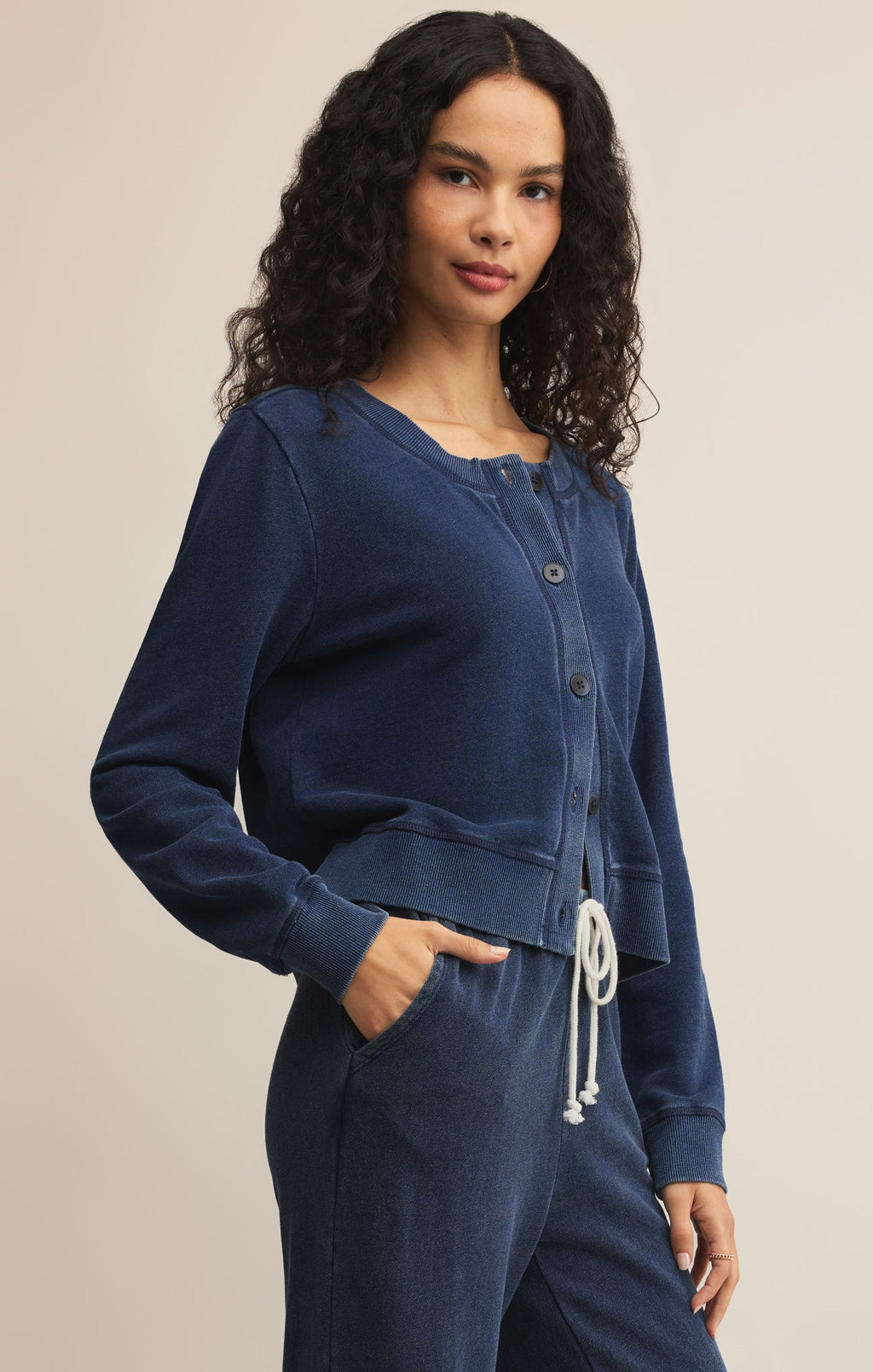 Daily Knit Denim Cardigan