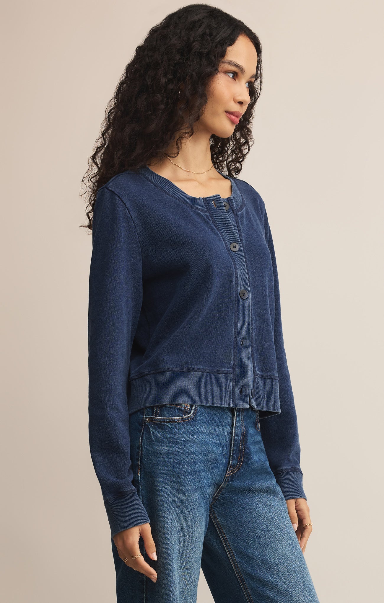 Daily Knit Denim Cardigan