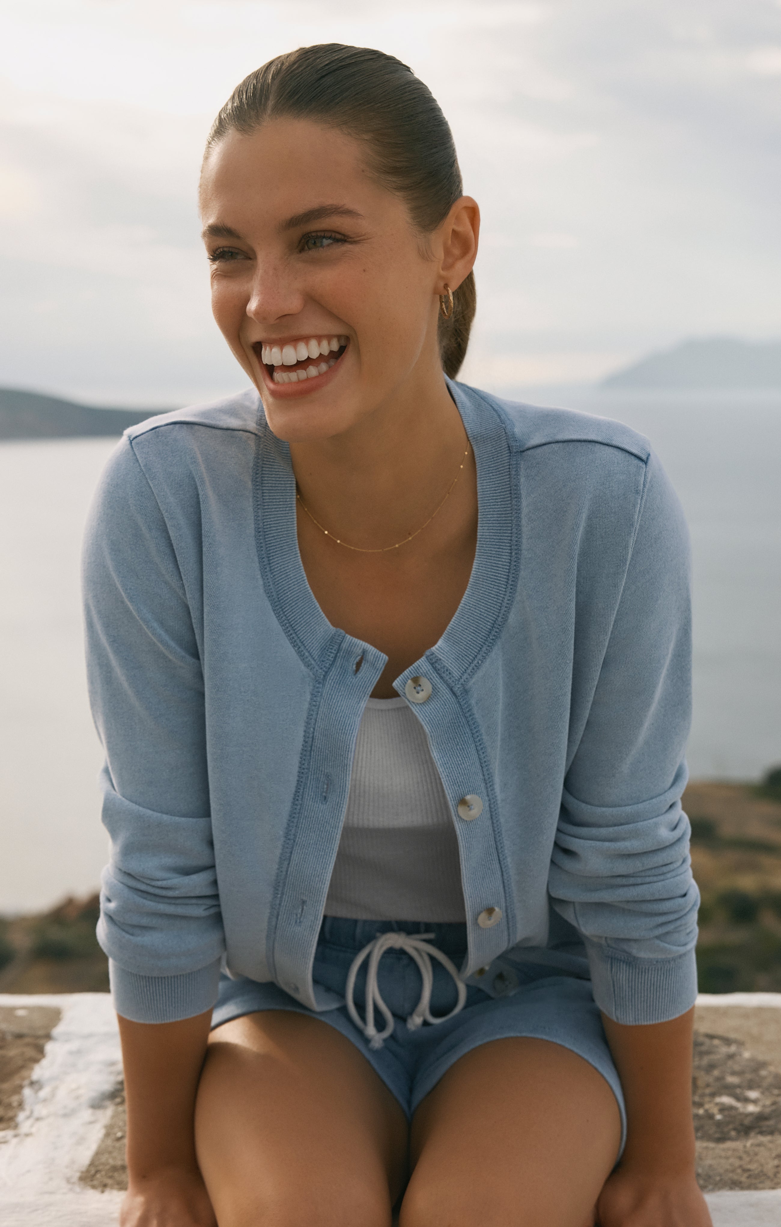 Daily Knit Denim Cardigan