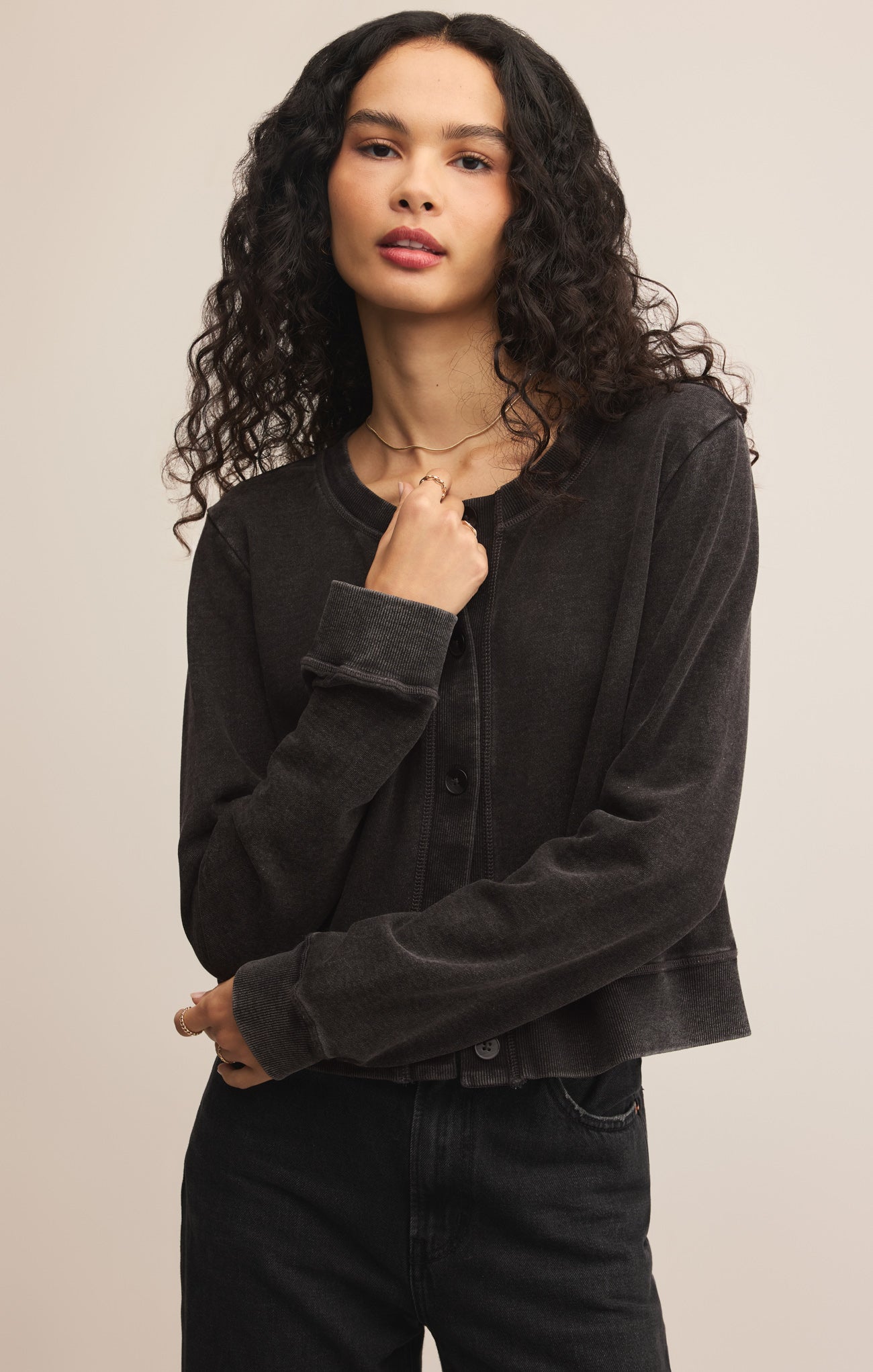 Daily Knit Denim Cardigan