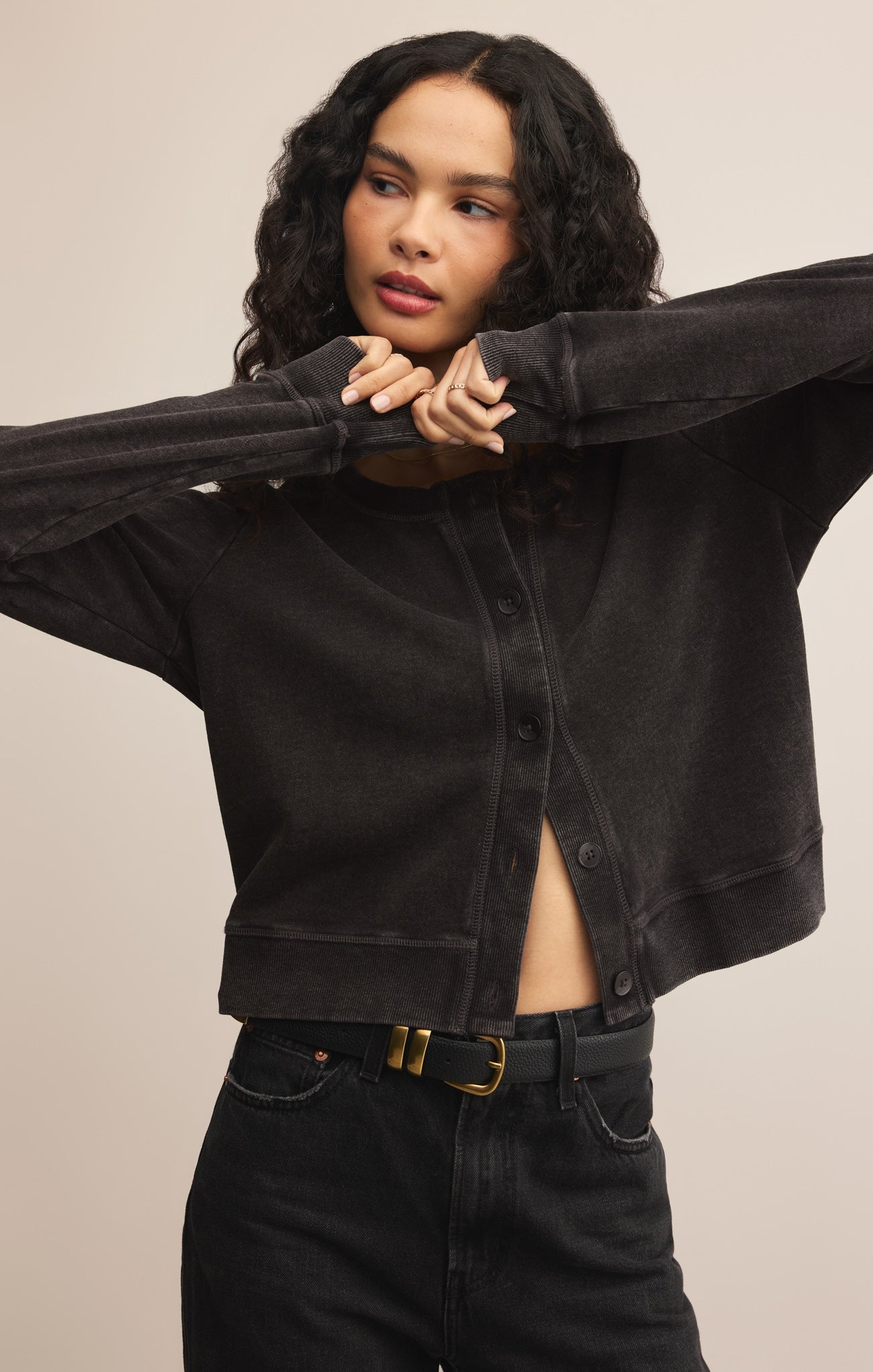 Daily Knit Denim Cardigan