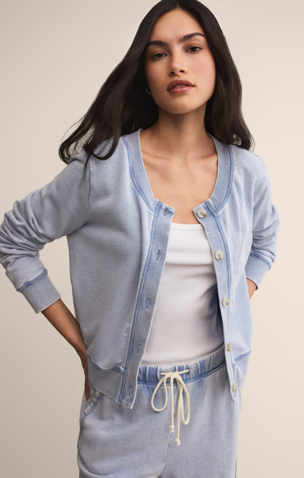 Daily Knit Denim Cardigan