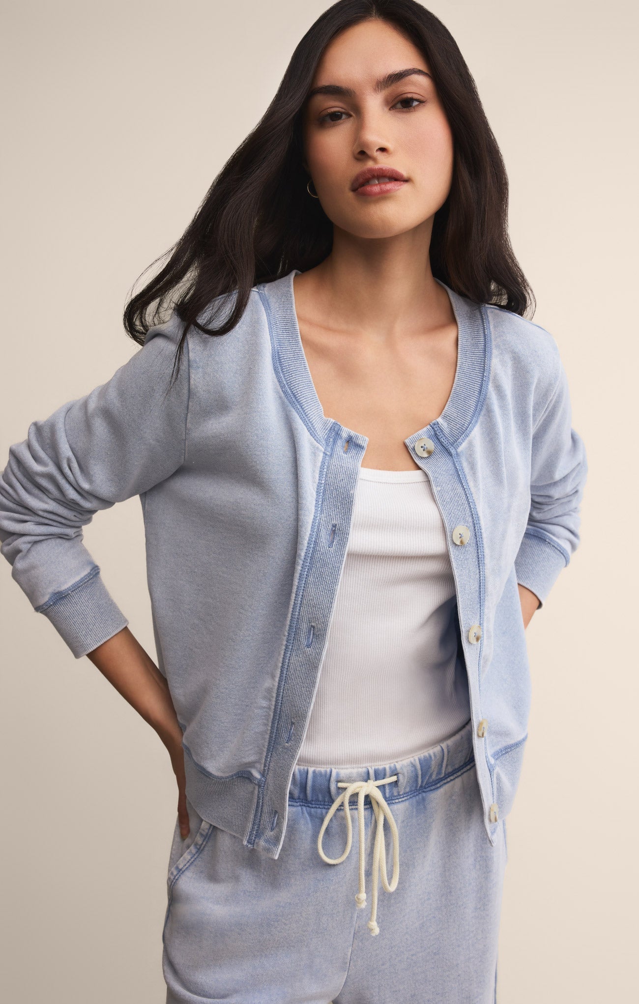 Daily Knit Denim Cardigan