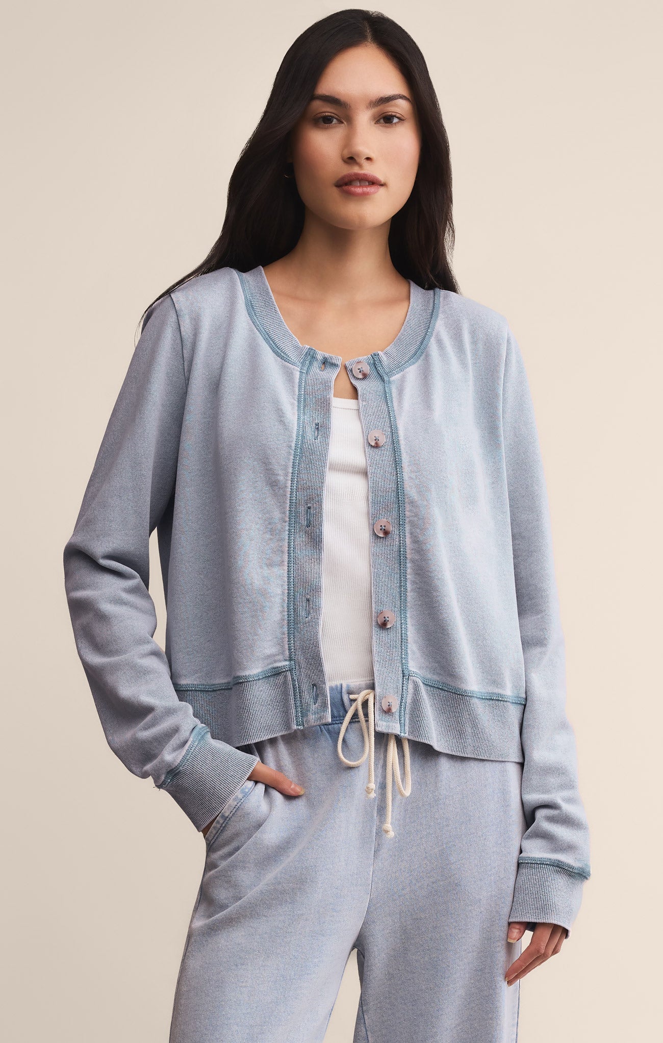 Daily Knit Denim Cardigan