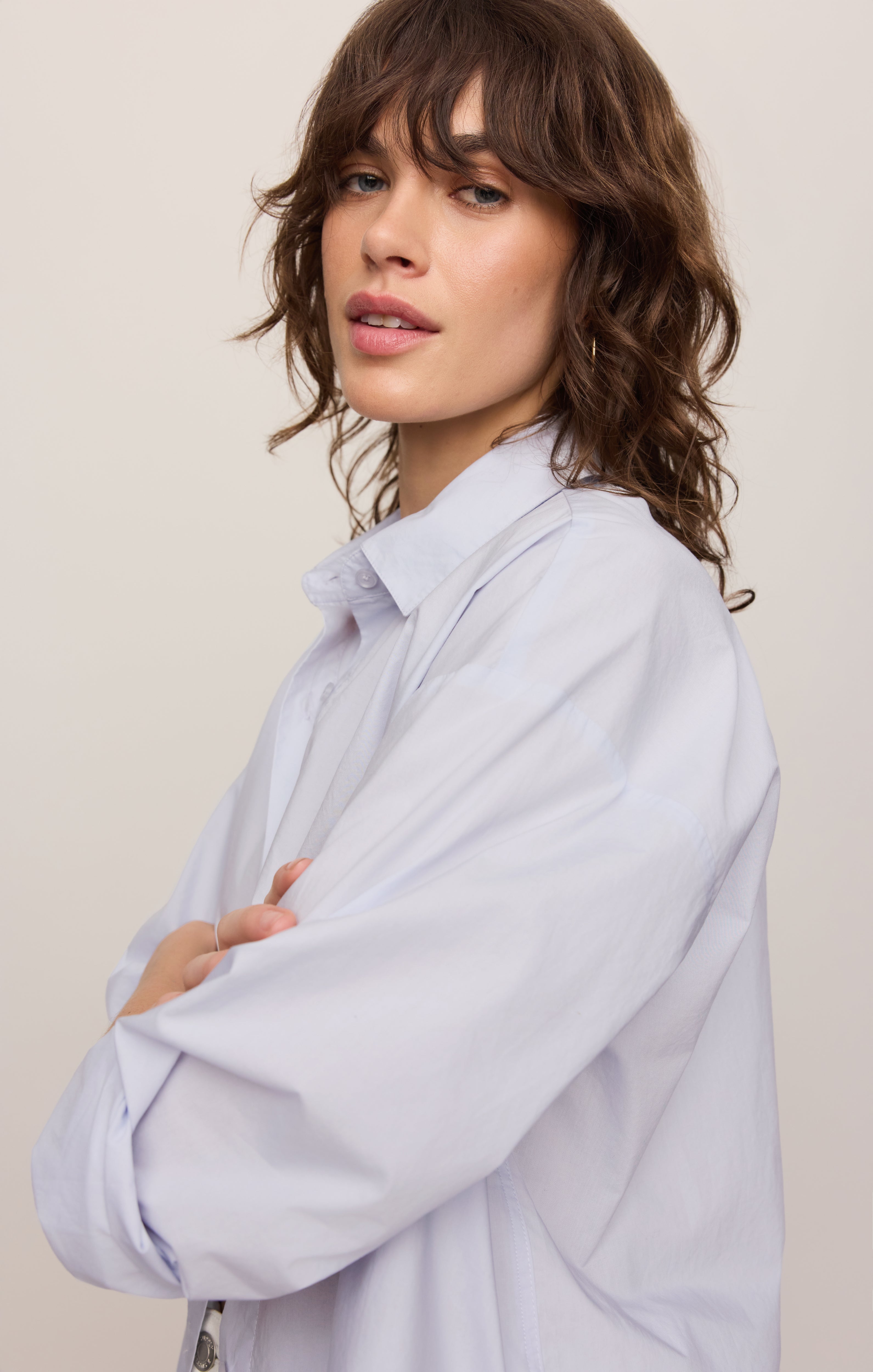 Elevated Poplin Button Up Top