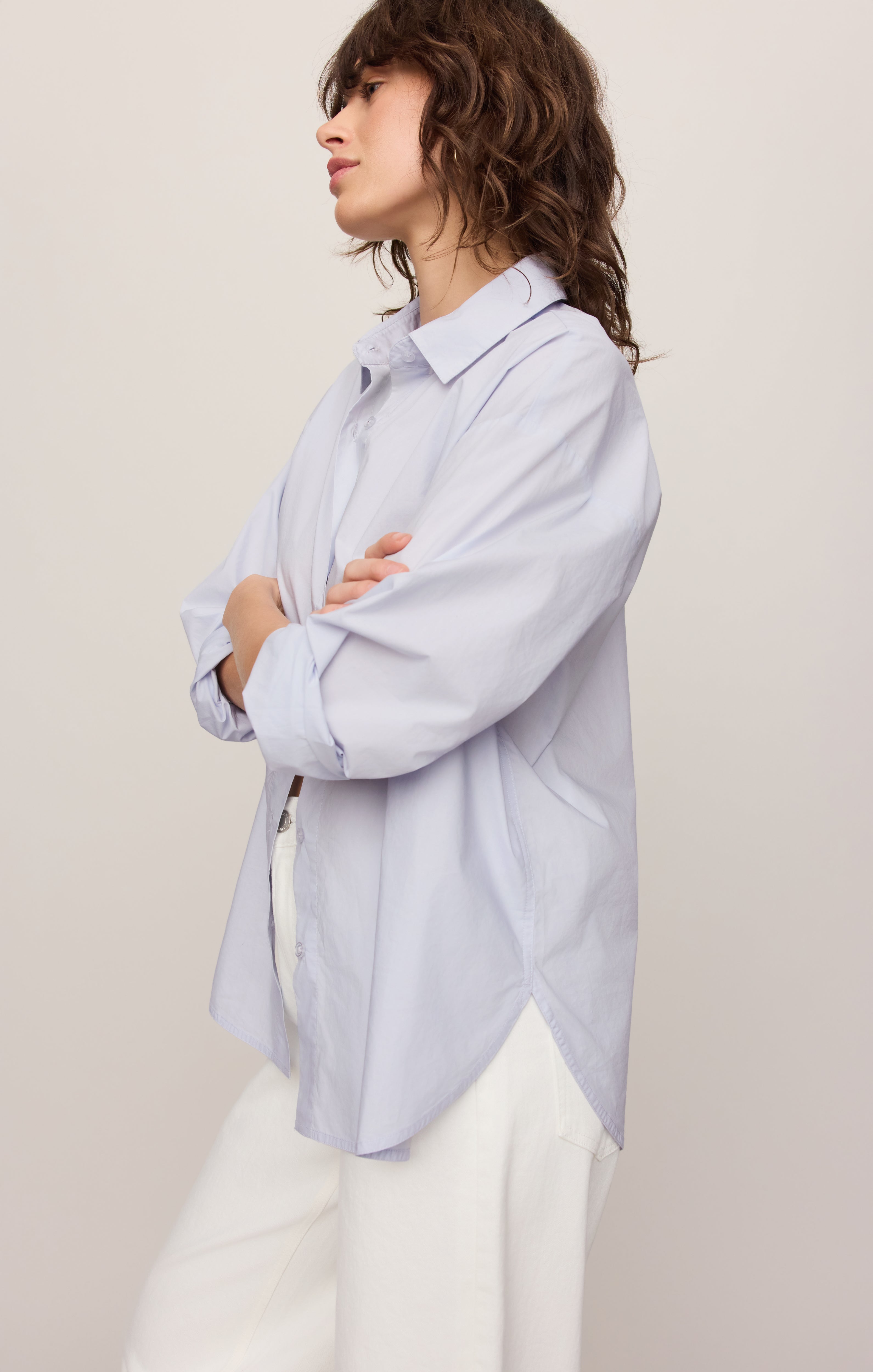 Elevated Poplin Button Up Top
