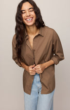 Elevated Poplin Button Up Top