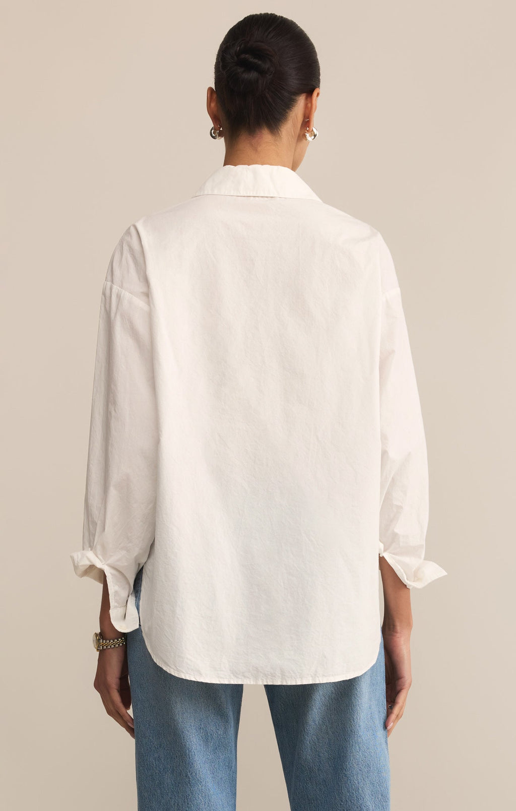 Elevated Poplin Button Up Top