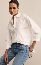 Elevated Poplin Button Up Top
