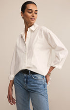Elevated Poplin Button Up Top