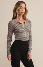 Stella Striped Modal Rib Henley