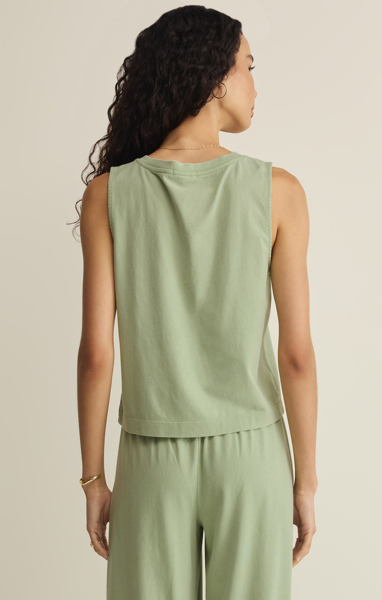 Sloane V-Neck Cotton Jersey Tank Secondary image