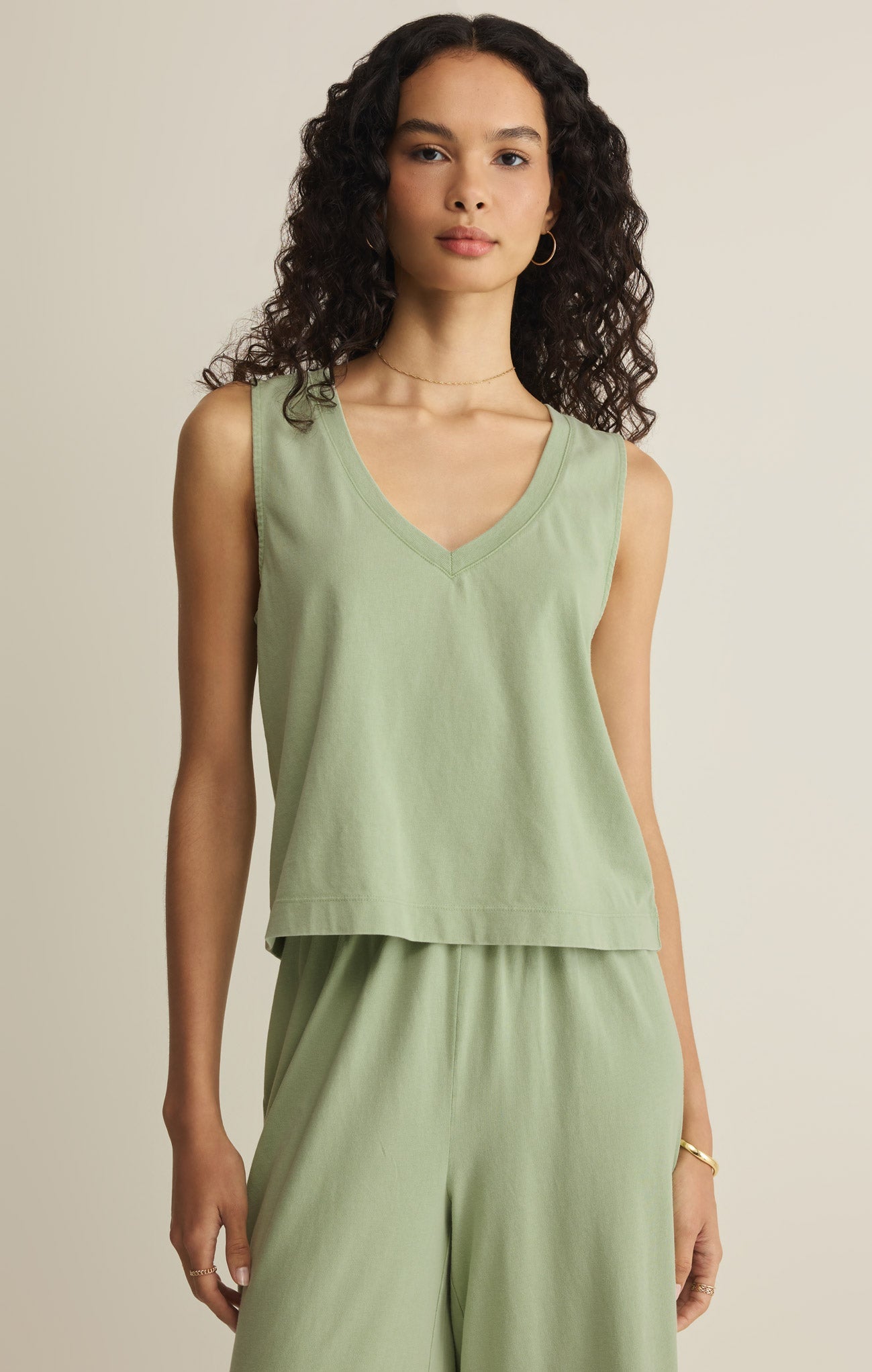 Sloane V-Neck Cotton Jersey Tank Main image