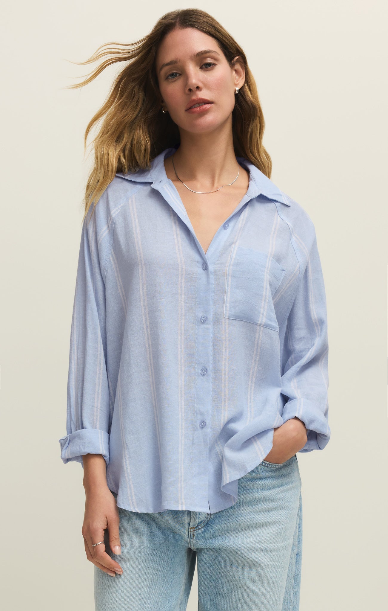 The Perfect Linen Striped Top Main image