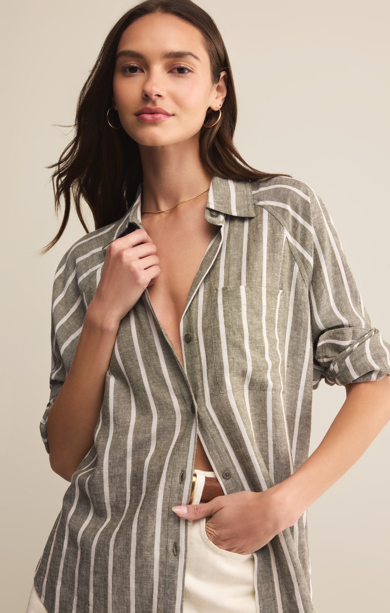 The Perfect Linen Striped Top