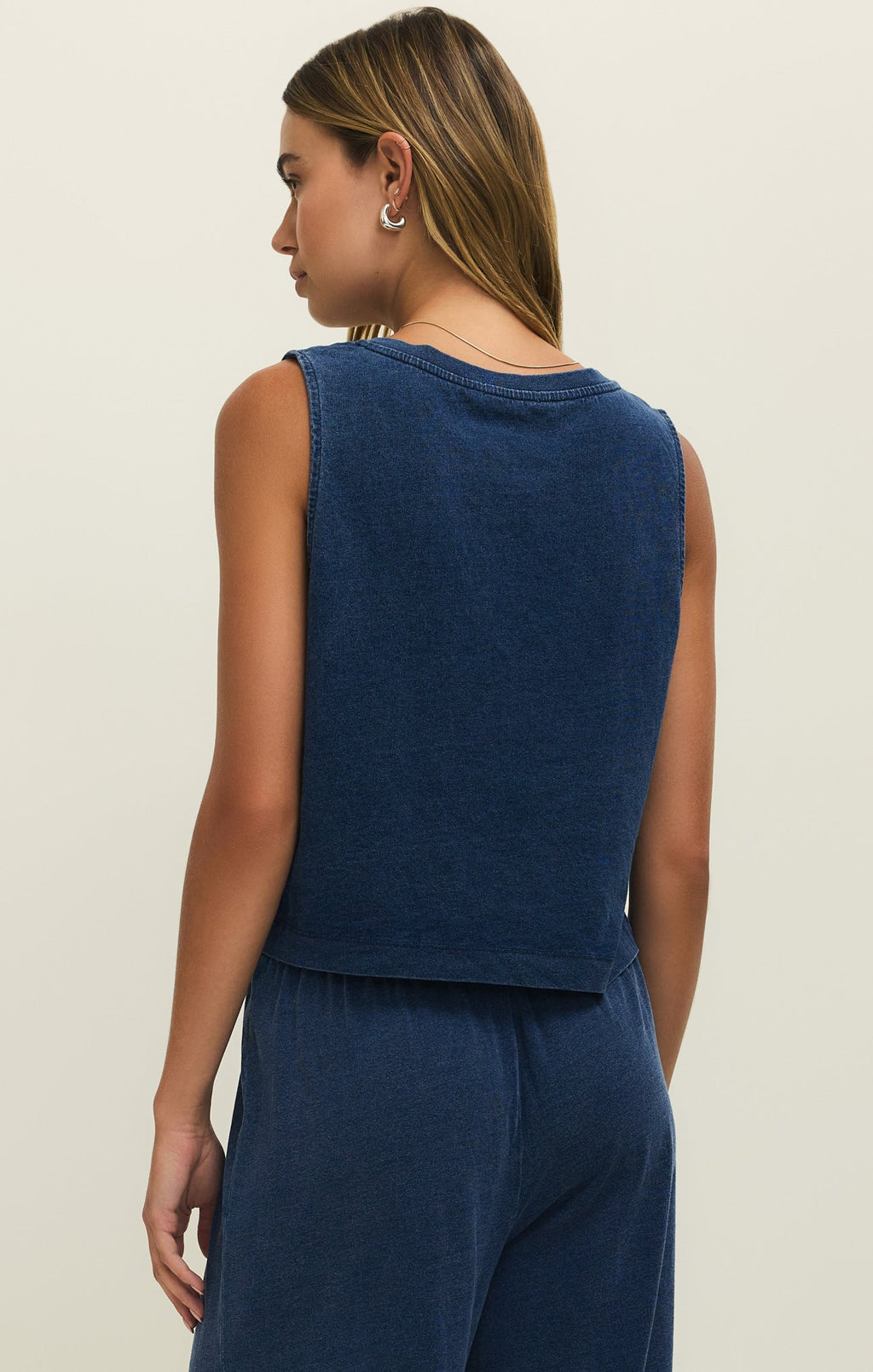 Sloane V-Neck Jersey Denim Tank