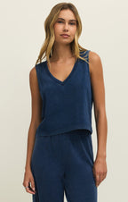 Sloane V-Neck Jersey Denim Tank