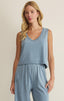 Sloane V-Neck Jersey Denim Tank