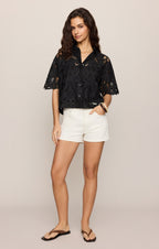Midnight Embroidered Top