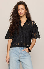 Midnight Embroidered Top