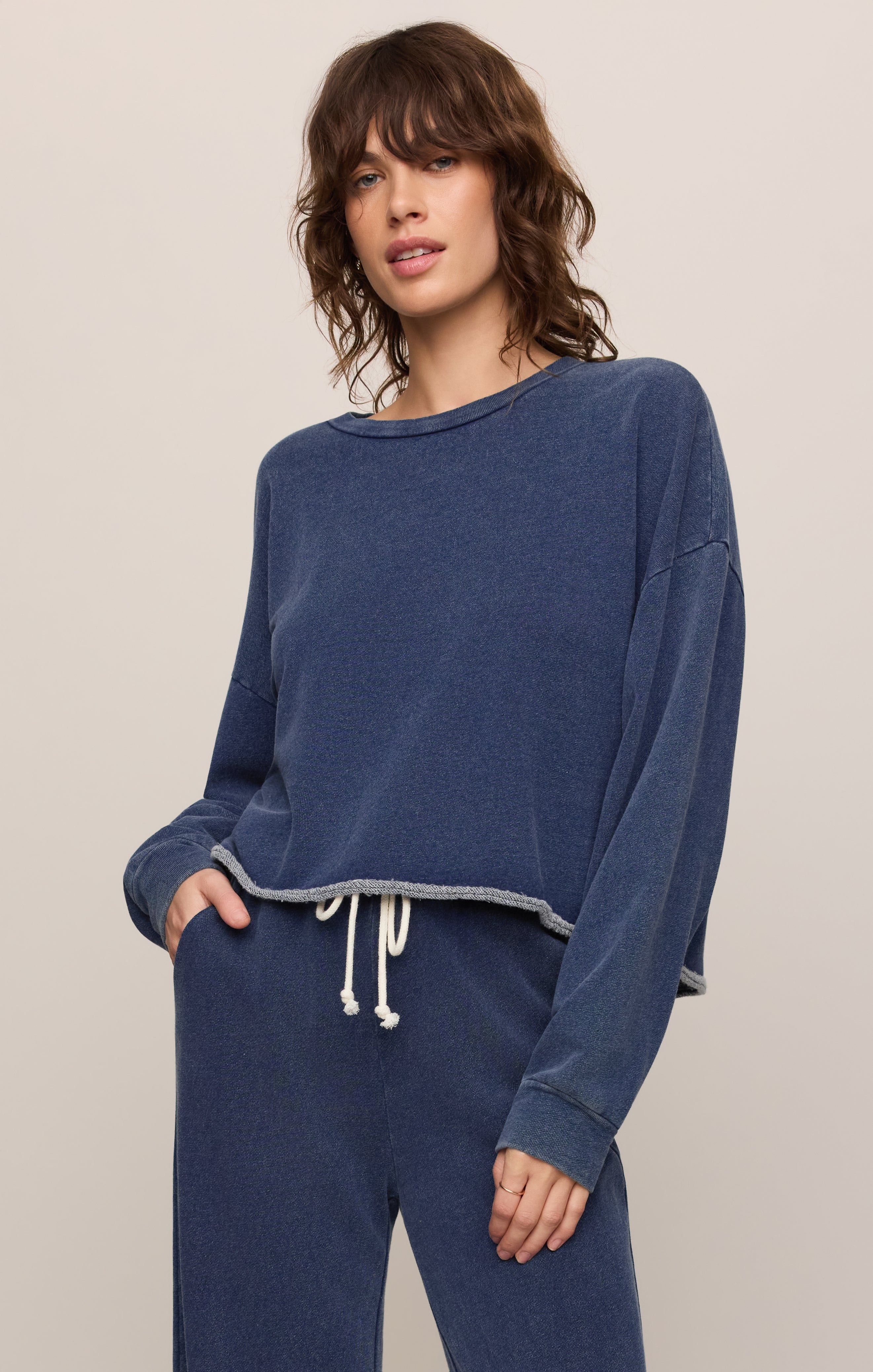 Circuit Knit Denim Sweatshirt Main image