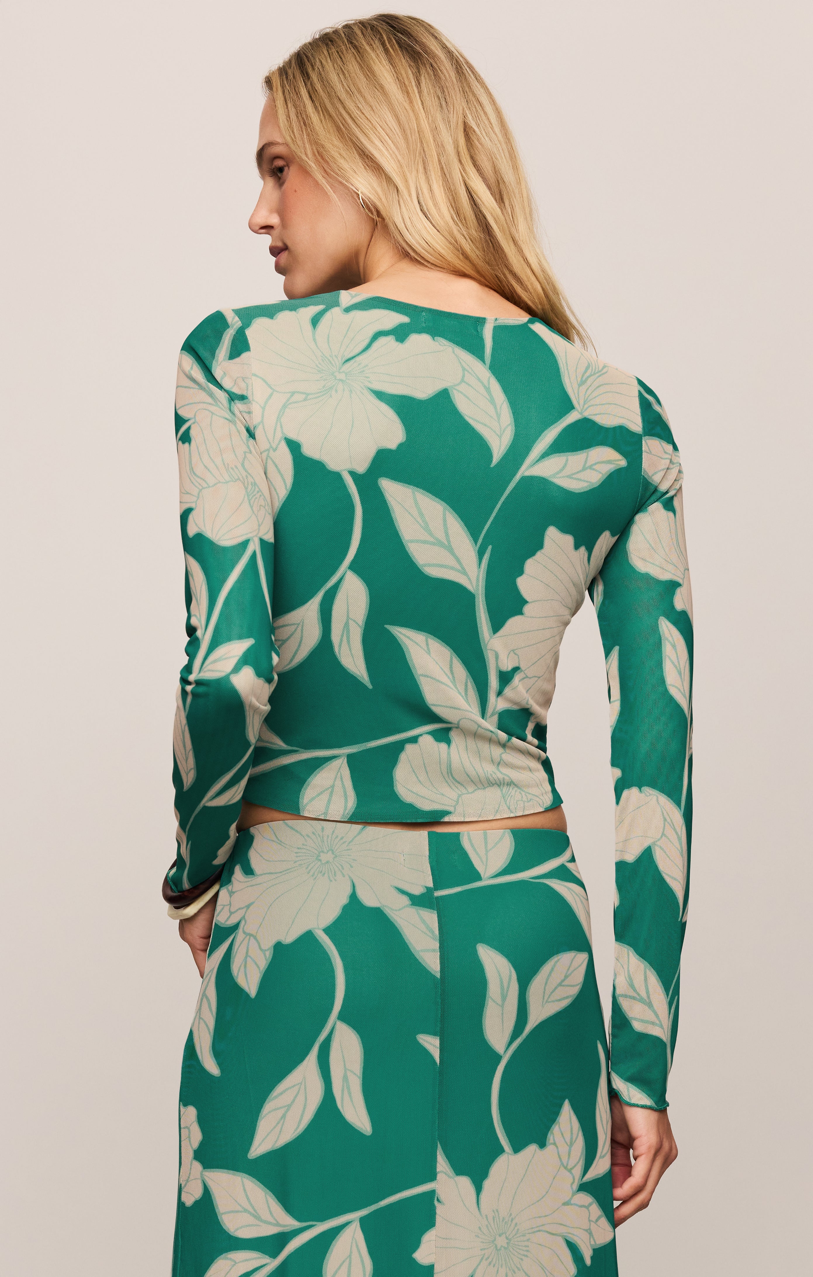 Taysha Bloom Floral Mesh Top Secondary image