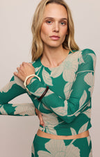 Taysha Bloom Floral Mesh Top