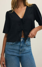 La Belle Linen Cropped Top