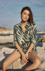 Alfie Tova Palm Linen Button Up