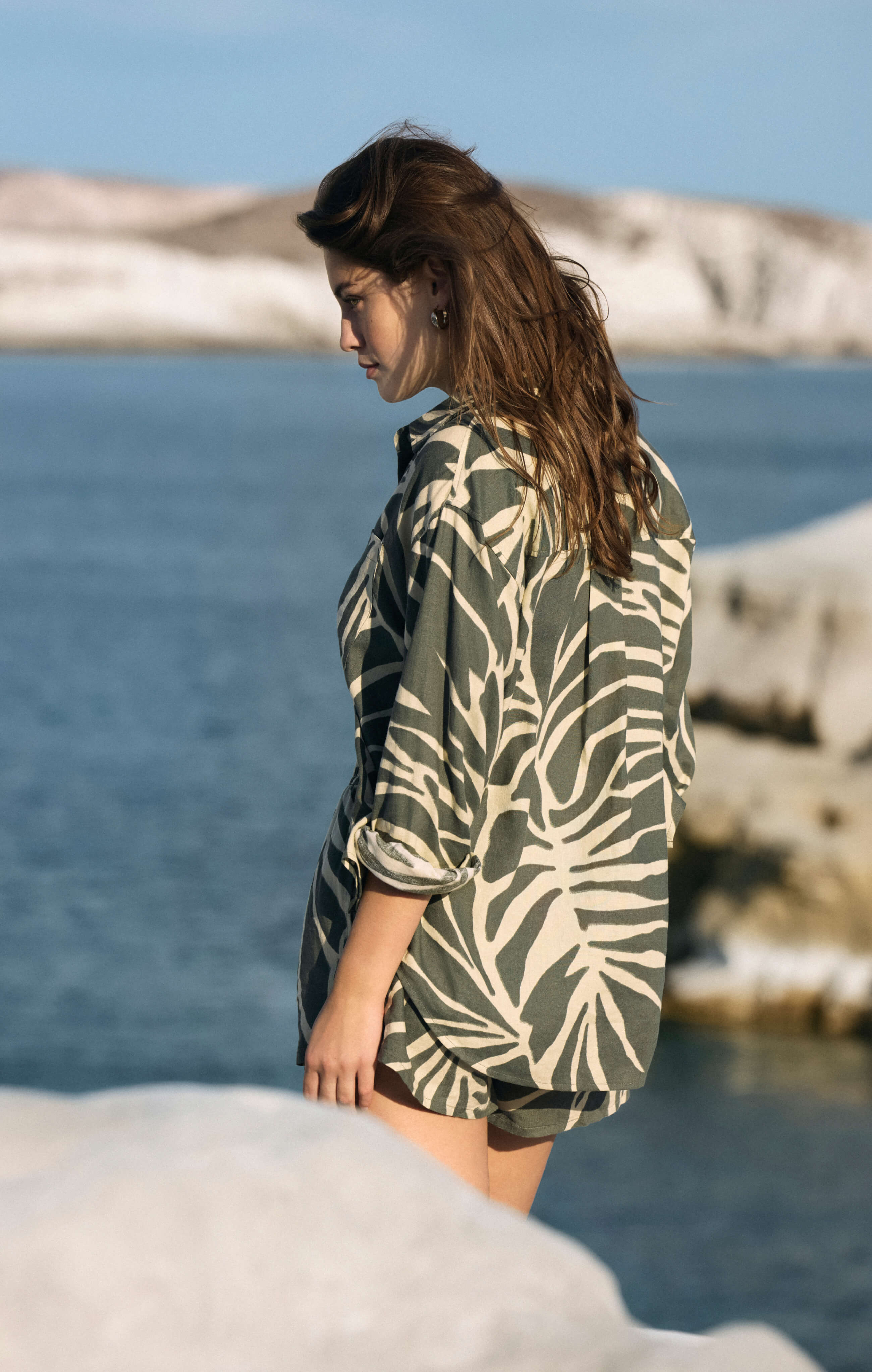 Alfie Tova Palm Linen Button Up