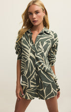 Alfie Tova Palm Linen Button Up