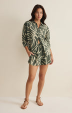 Alfie Tova Palm Linen Button Up
