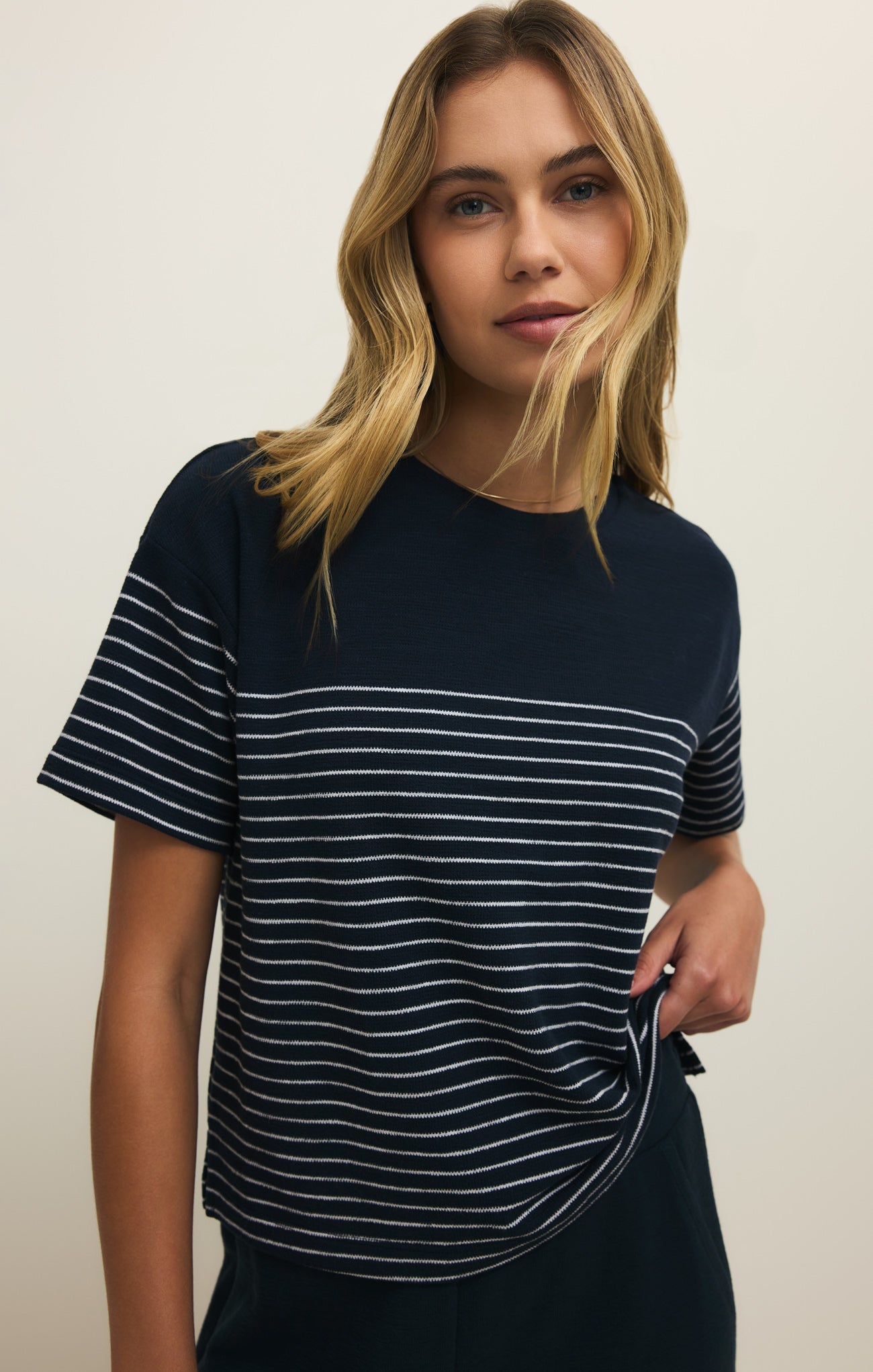 Harbor Textured Knit Stripe Tee