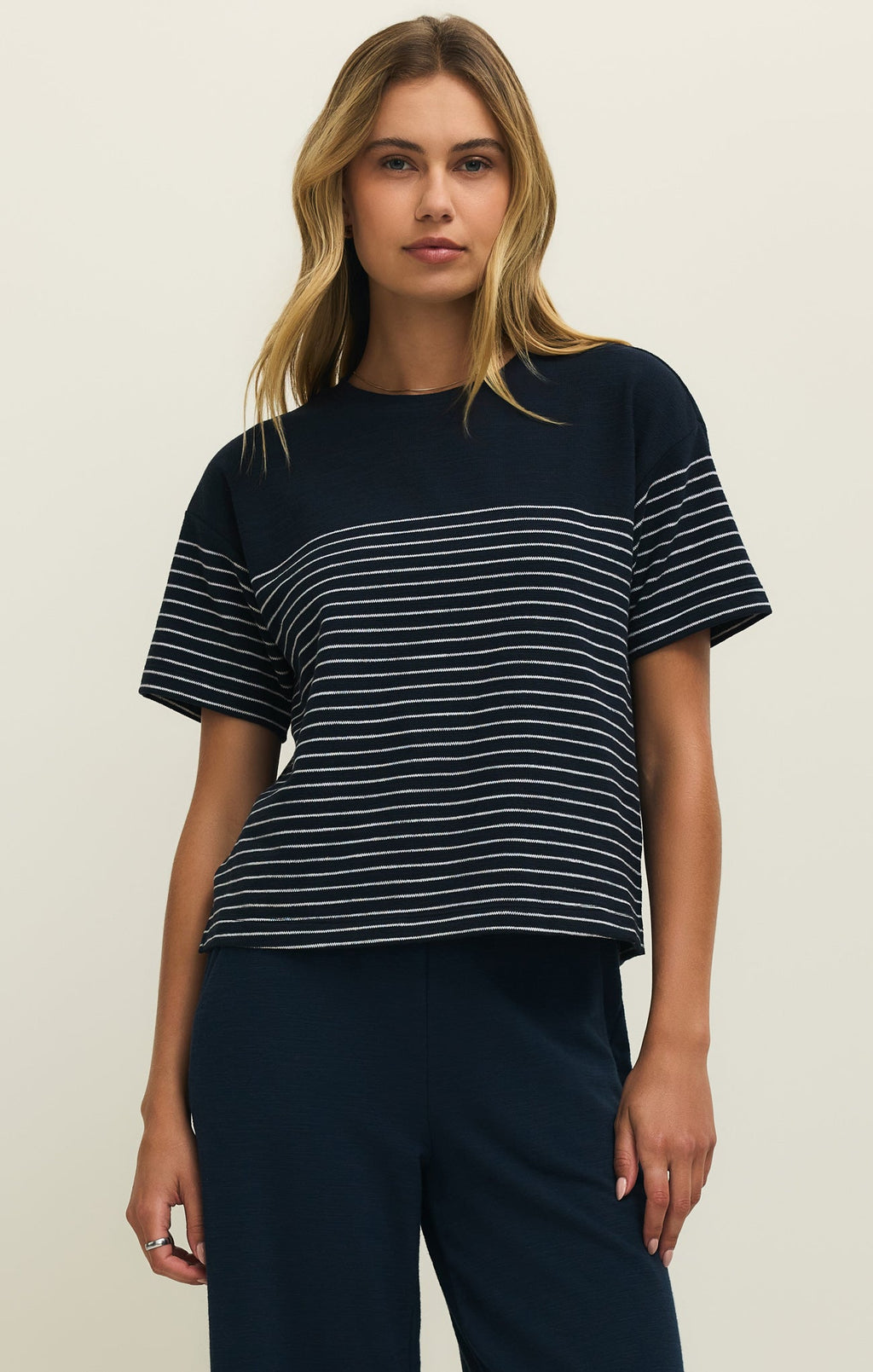 Harbor Textured Knit Stripe Tee