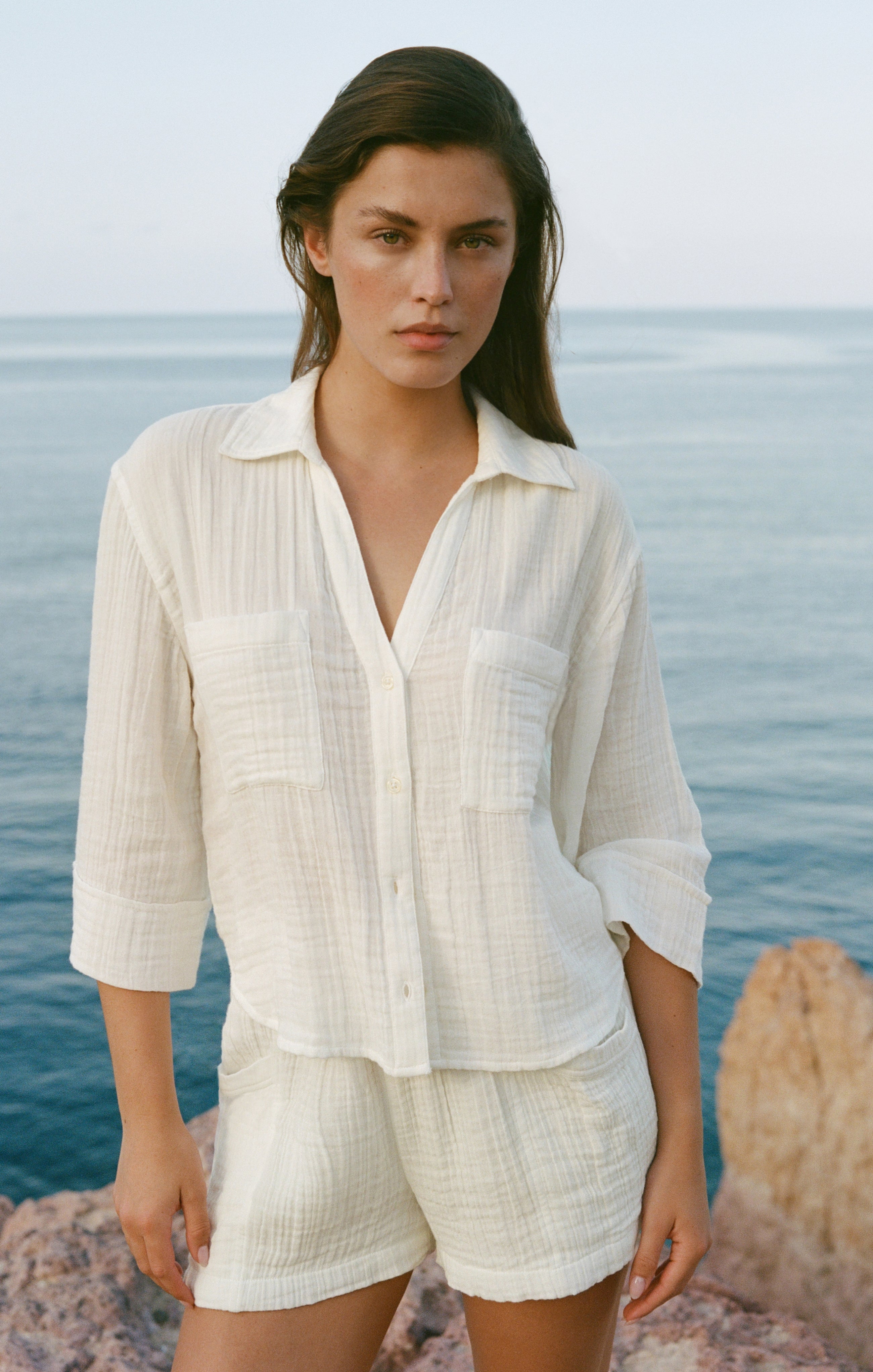 Helena Airy Gauze Button Up Main image