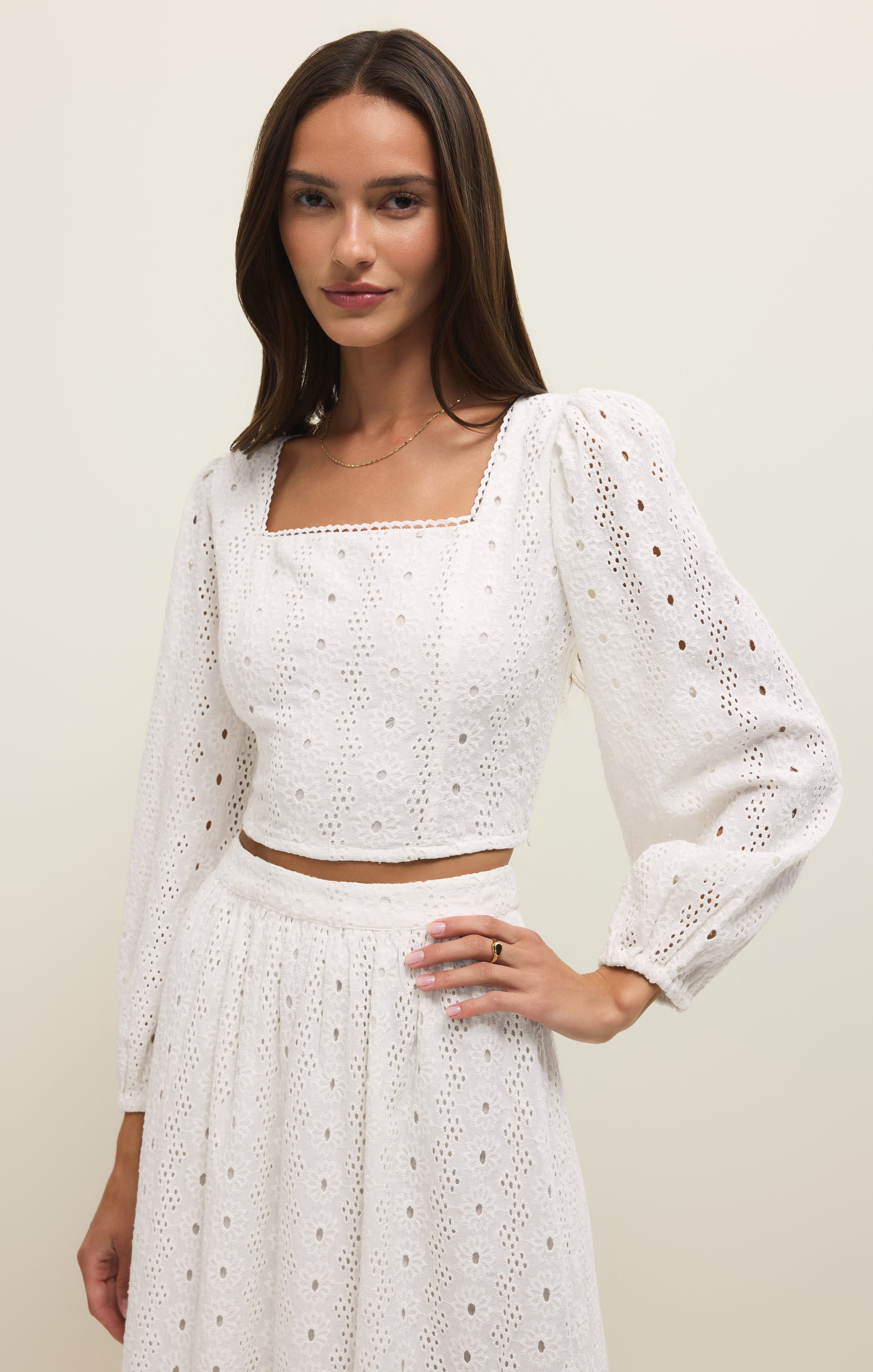 Bria Cotton Eyelet Top Main image