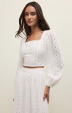 Bria Cotton Eyelet Top
