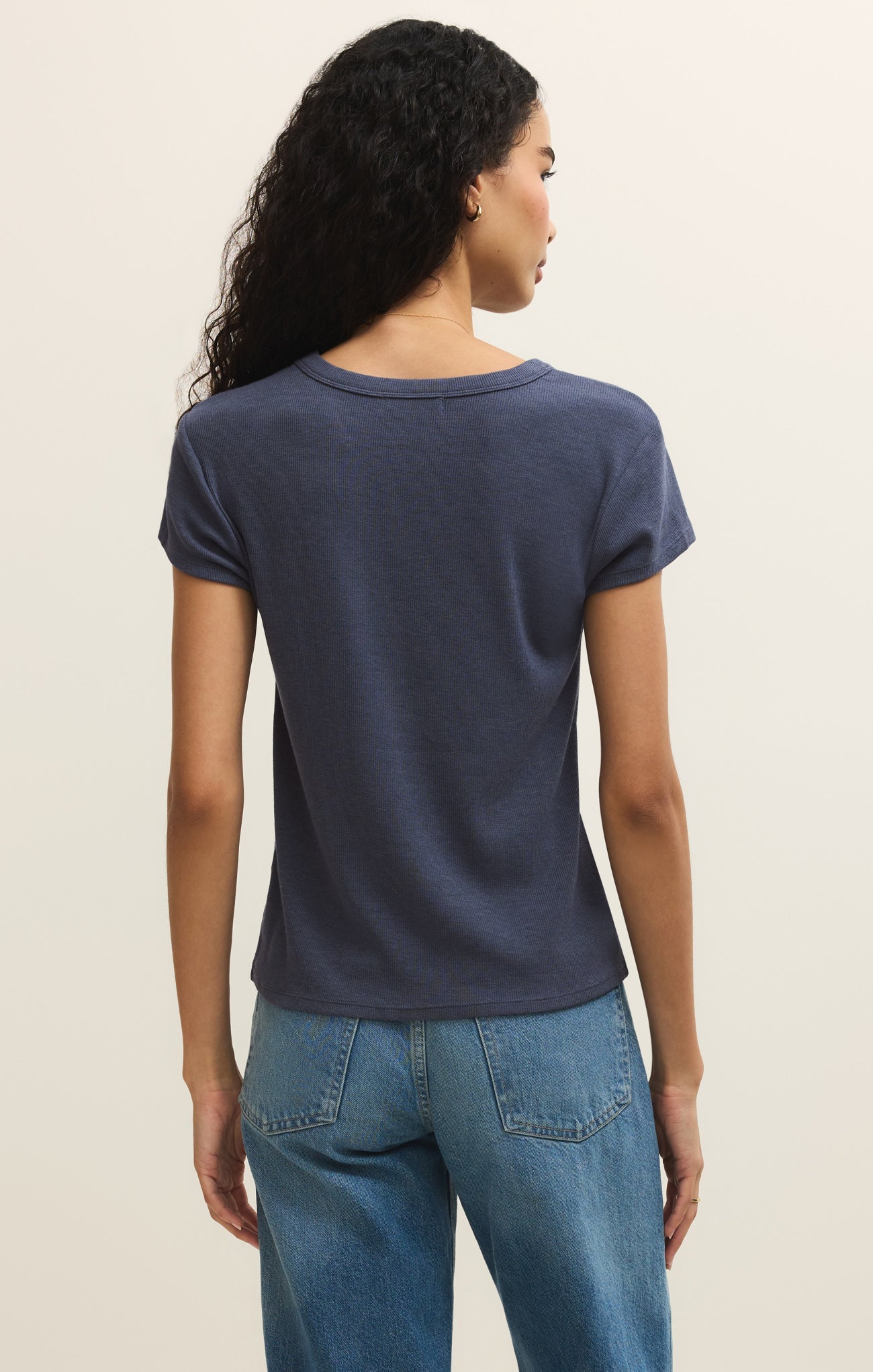 Renae Rib Short Sleeve Top