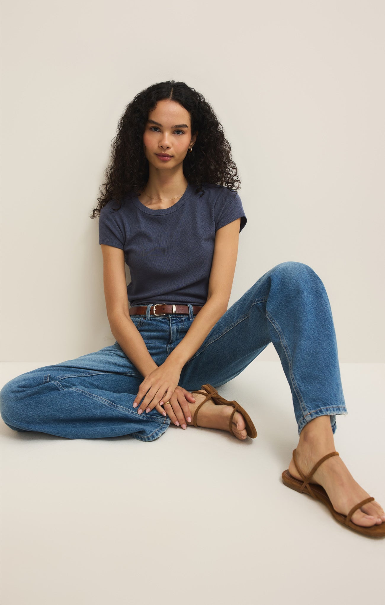 Renae Rib Short Sleeve Top