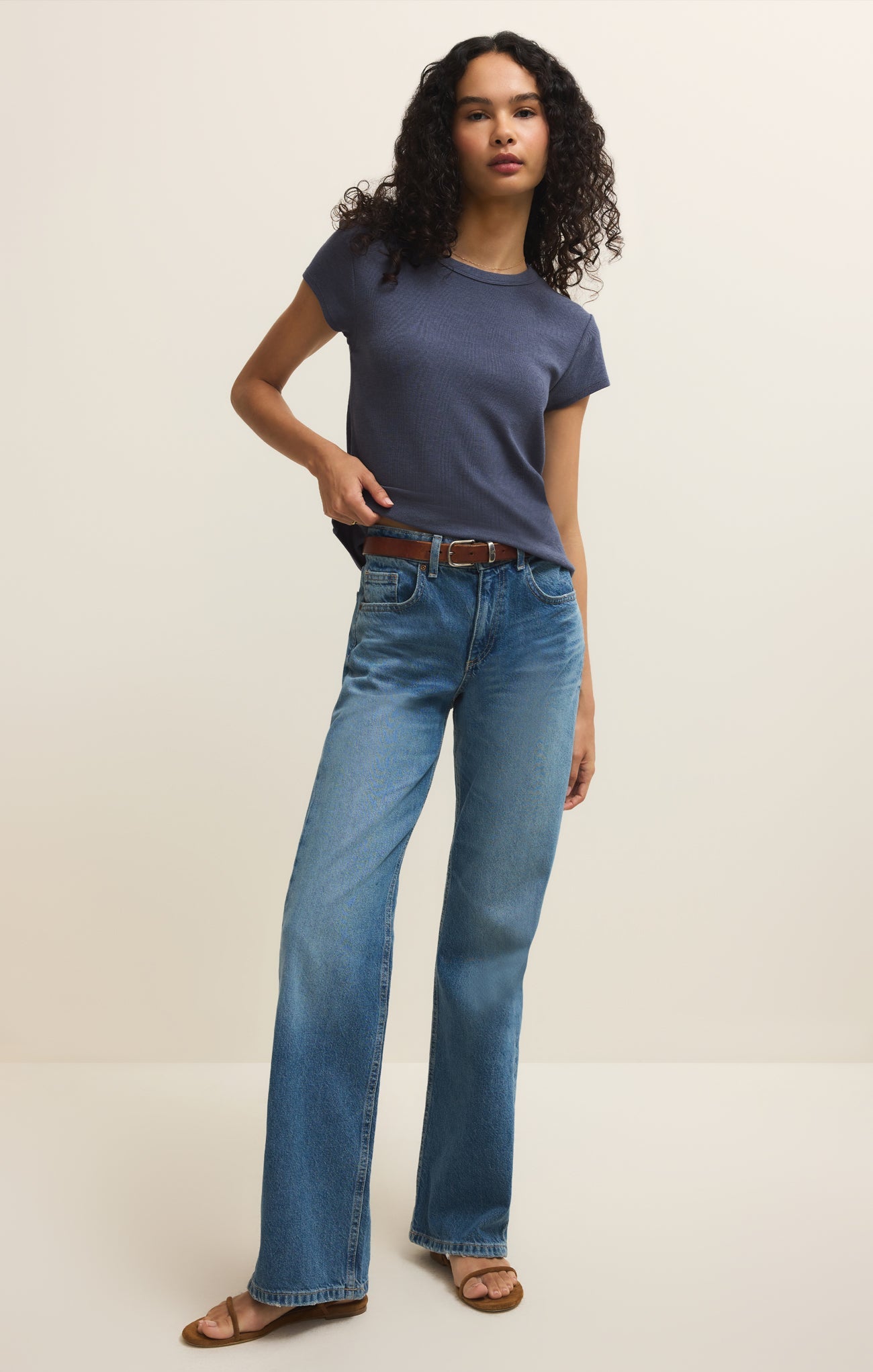 Renae Rib Short Sleeve Top