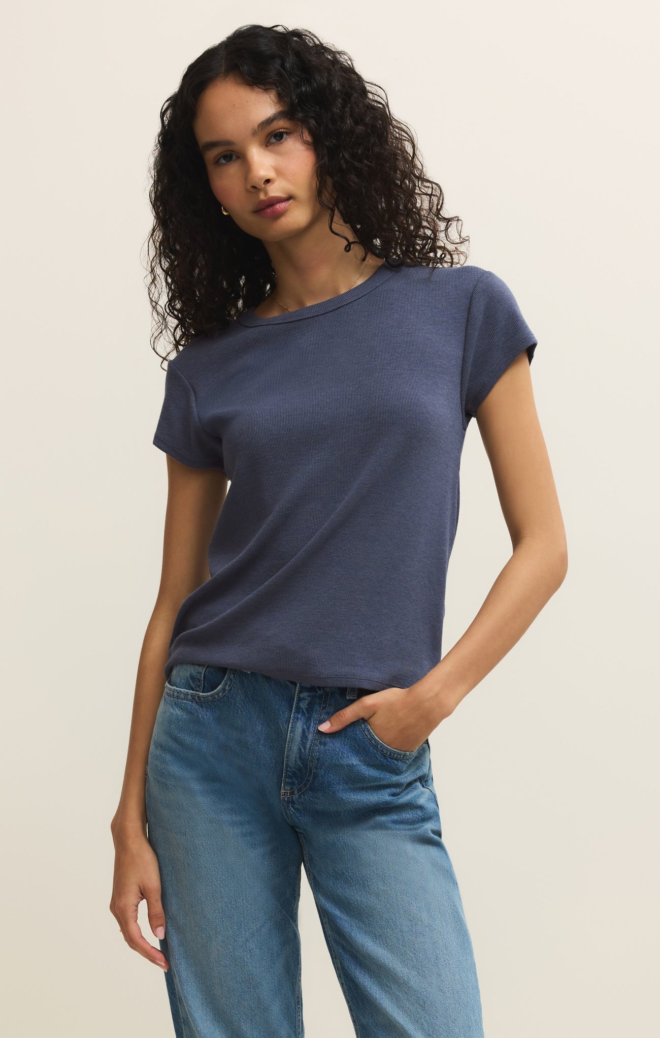 Renae Rib Short Sleeve Top Main image