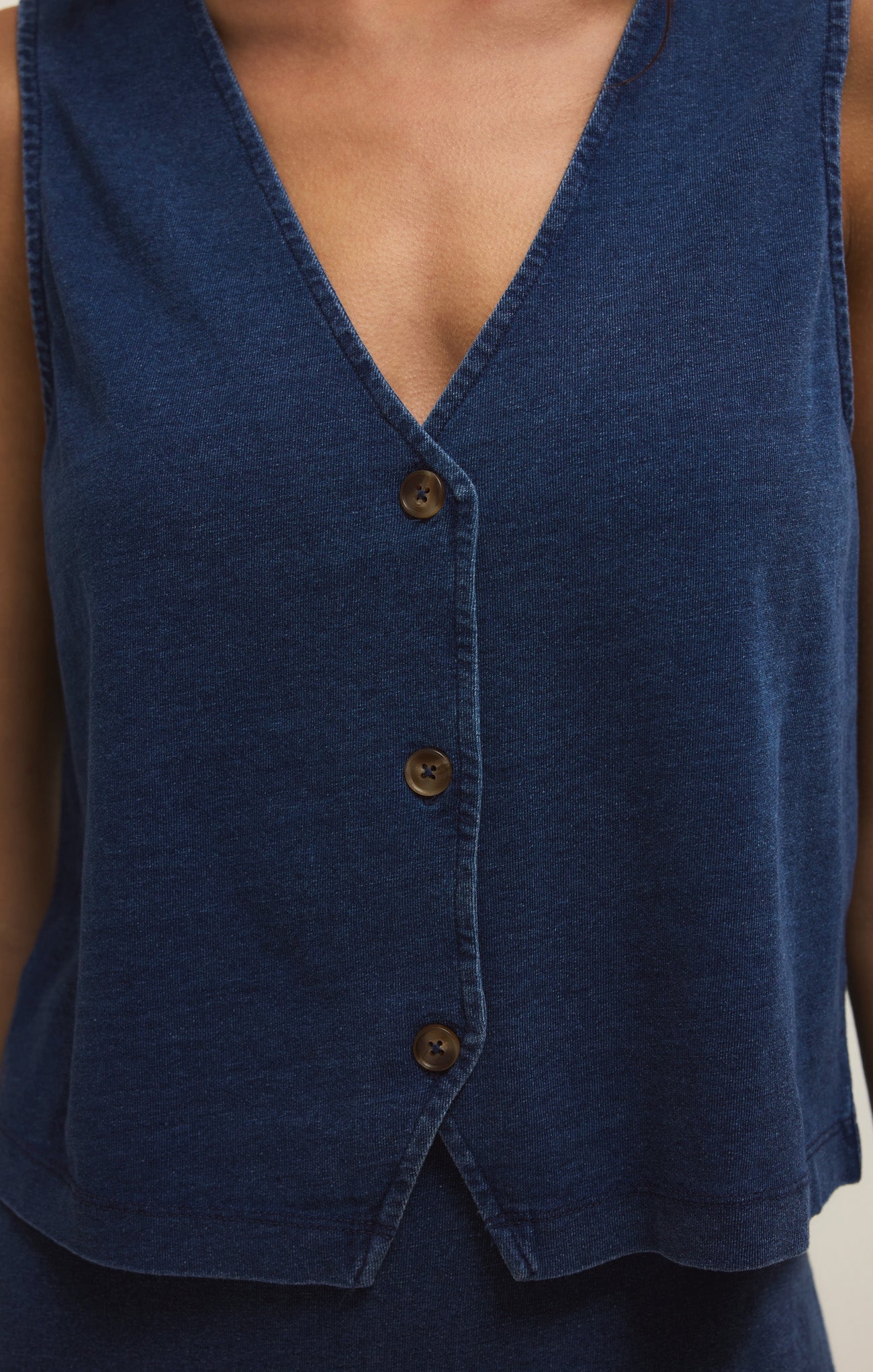 Noelle Jersey Denim Sleeveless Tank