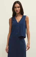 Noelle Jersey Denim Sleeveless Tank
