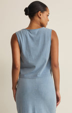 Noelle Jersey Denim Sleeveless Tank
