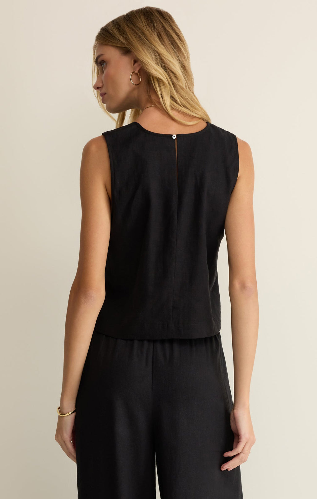 Sloane Linen Cropped Tank