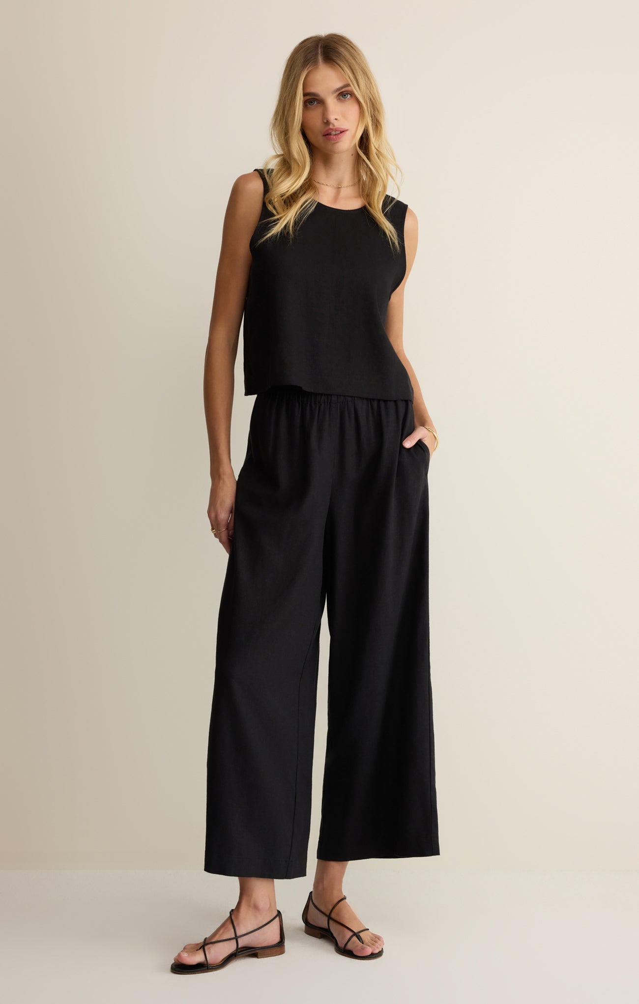 Sloane Linen Cropped Tank